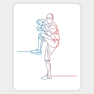 Line Art – Baseball Pitcher Sticker